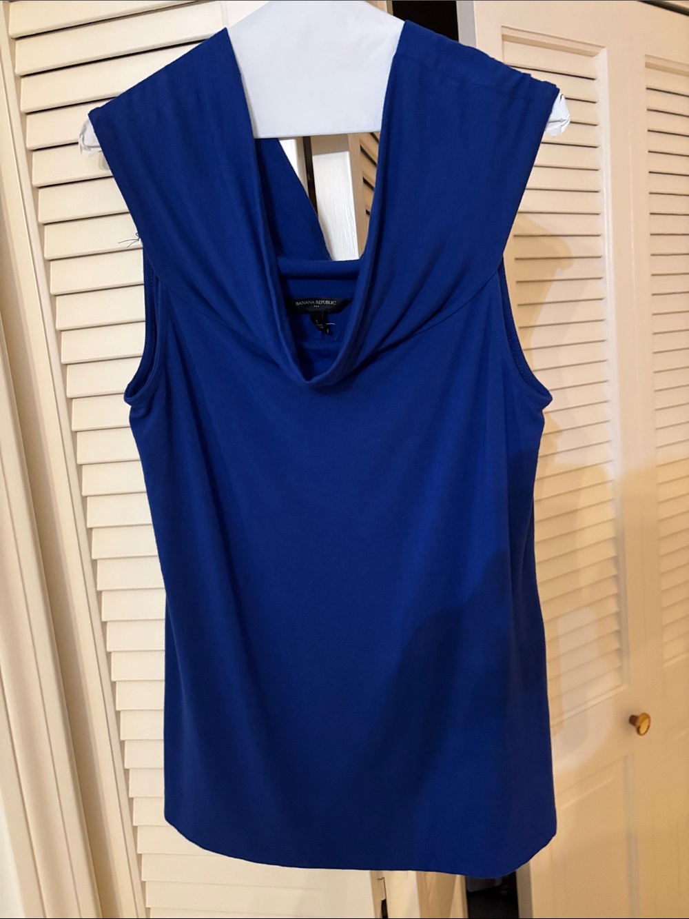 Banana Republic Royal Blue Sleeveless Cowl Neck Top